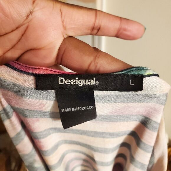 Desigual Striped Water Color Long Sleeve Tunic. - Picture 12 of 12